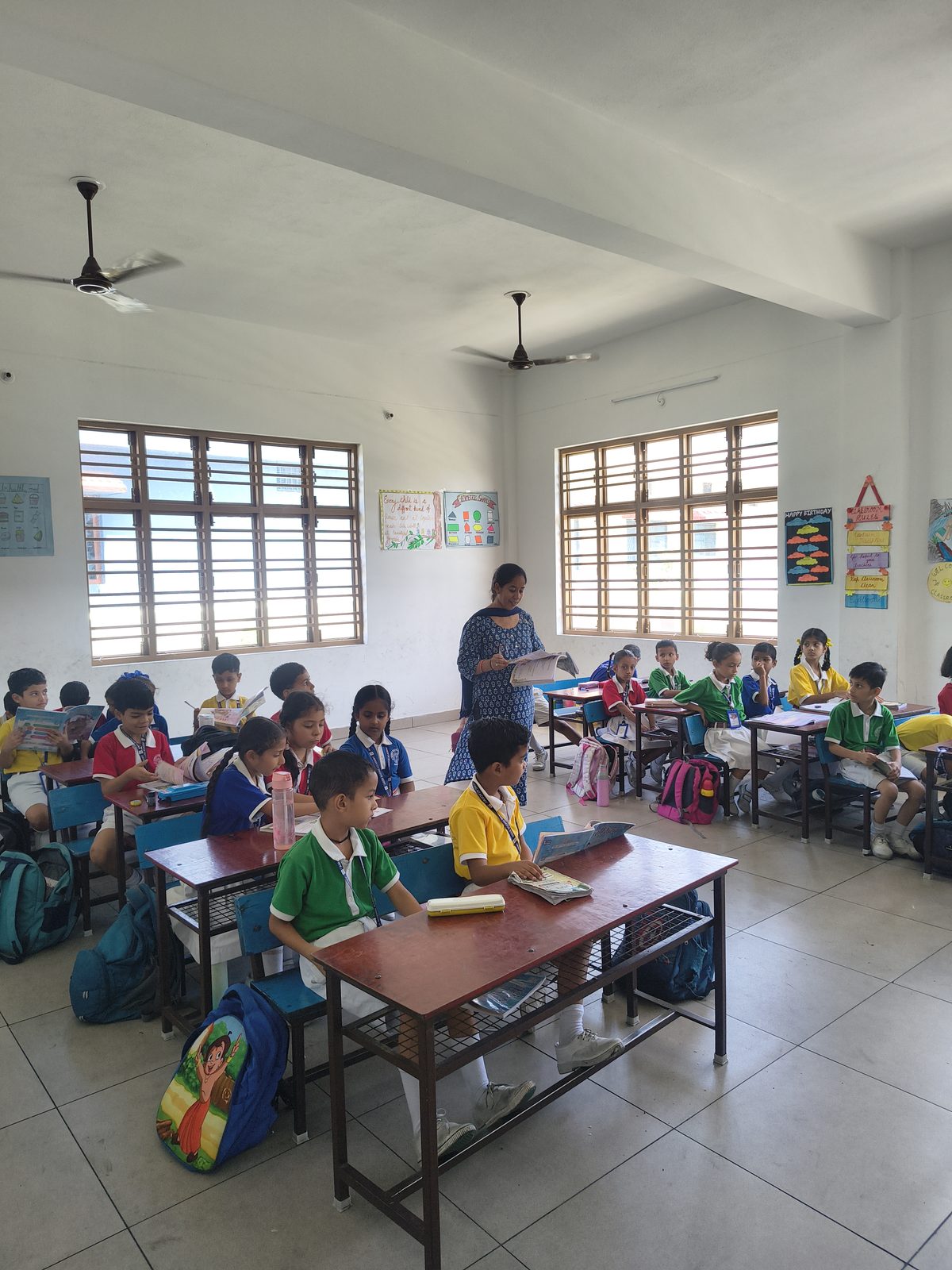 Primary students in a classroom at Amar Boond Academy